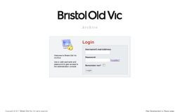 Bristol Old Vic Archive Login